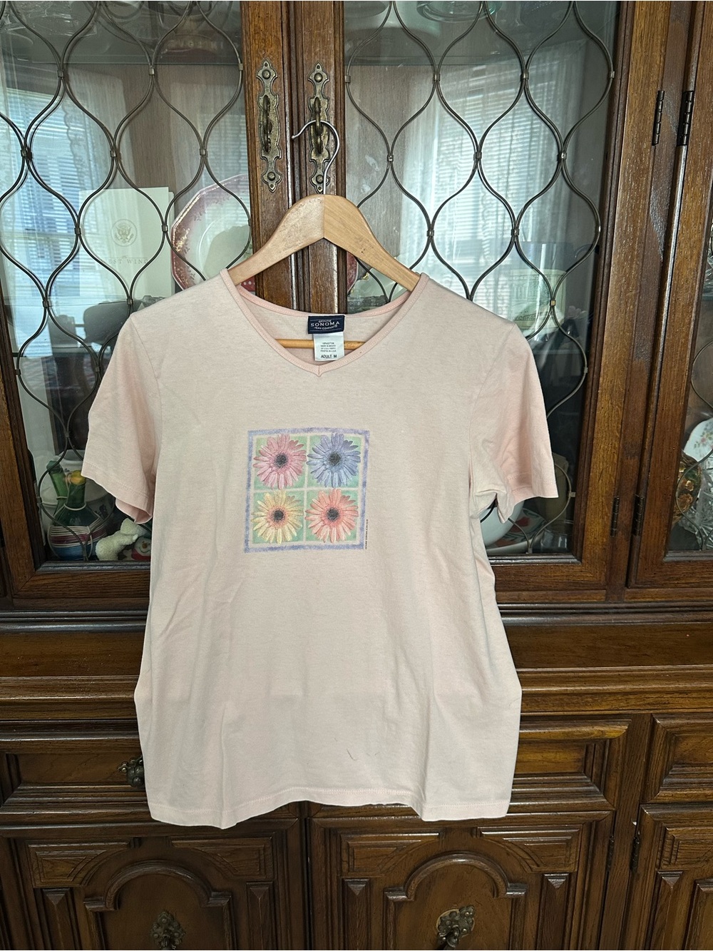 Vintage Pale Pink Grandma Flower Tee